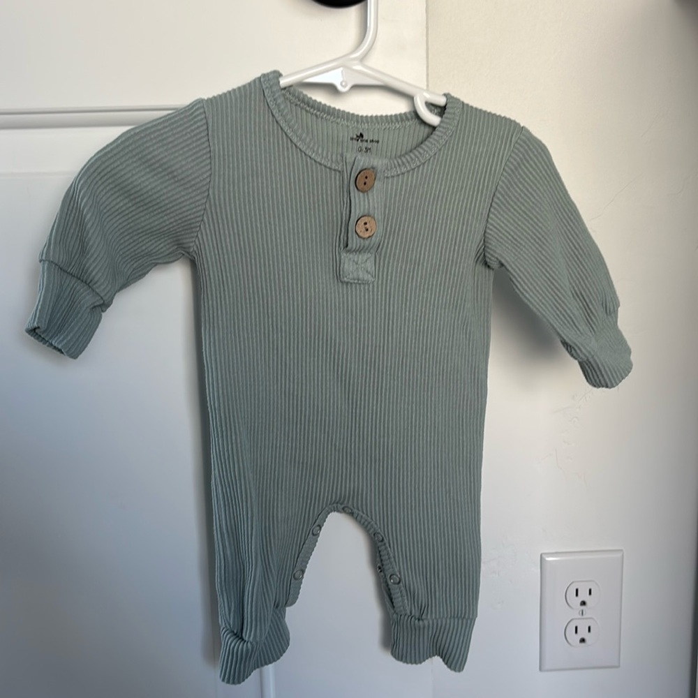 ribbed snap up one piece